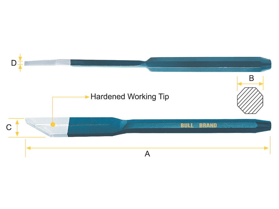 Plug Chisel - Oct Shank with Groove