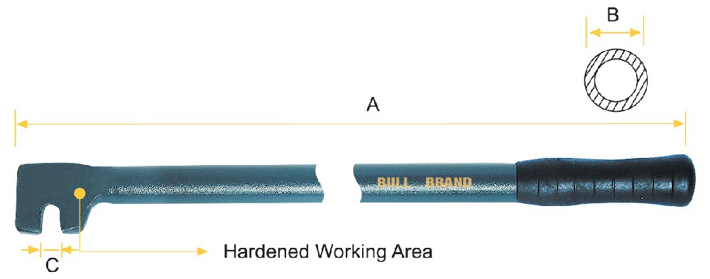 Iron Bar Bender - Round Pipe Shank With PVC Grip  IAMGE DISPLAY