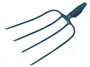 F4RV Four Round Tine V Socket Fork Head